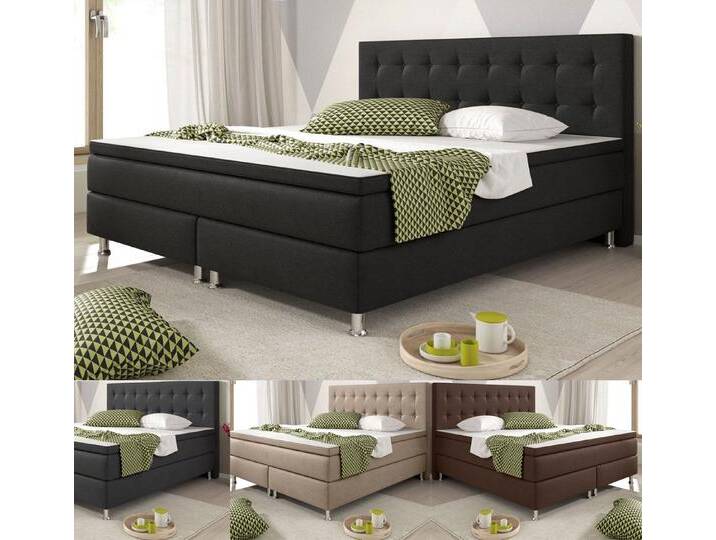 Homeline Boxspringbett 180x200 Boxspringbett mit Matratze 180 × 200 cm mit Toper wählbar (Boxspringbett Set, 5-St., Komplettes Box Springbett), Mit Toper von OTTO