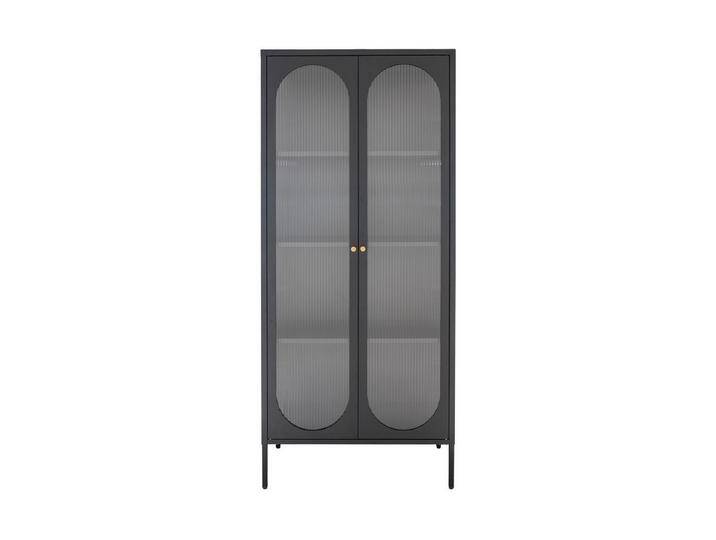 House Nordic Standvitrine Adelaide in Schwarz, Metall - 80x180x35cm (BxHxT), schwarz von OTTO