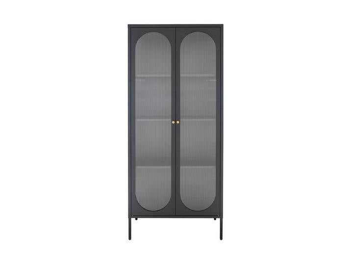 House Nordic Standvitrine Adelaide in Schwarz, Metall - 80x180x35cm (BxHxT), schwarz von OTTO