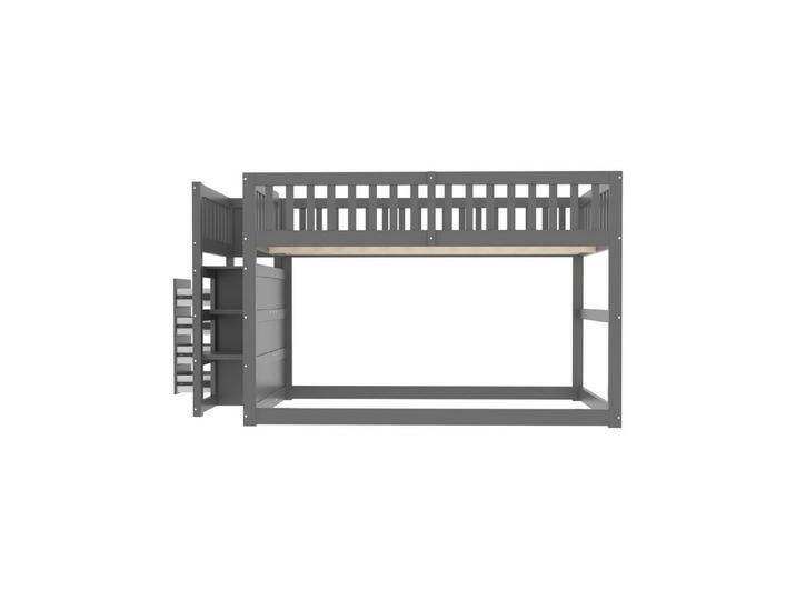 IDEASY Etagenbett 140 x 200 cm,mit 4 Schubladen,Holzbett (140 x 200 cm,mit 4 Schubladen,Holzbett), Sicherheits-Etagenbett mit Staufach, hohes Zaun-Design von OTTO
