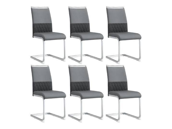 IDEASY Freischwinger 2/4/6St, Schwingstühle Tragfähigkeit 150kg, Küchenstuhl, Hohe Rückenlehne, Polsterstuhl mit PU-Kunstleder/Leinen, Metallbein von OTTO