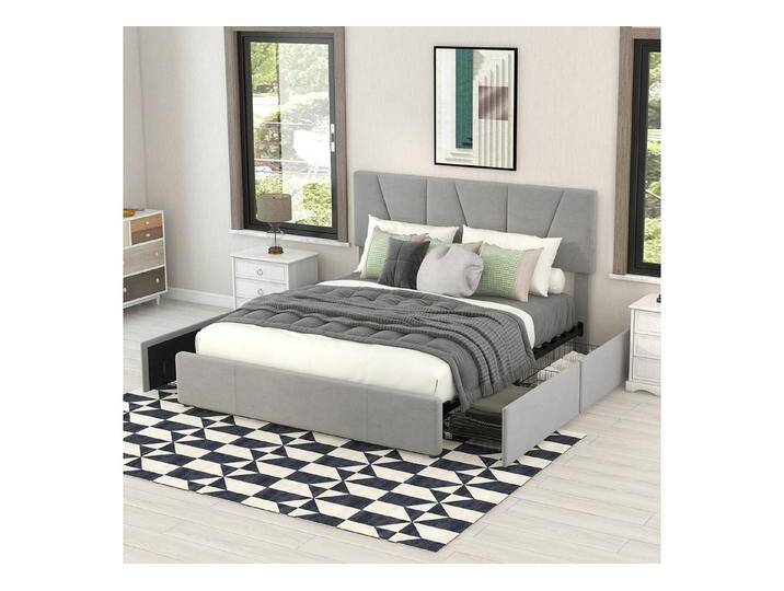 IDEASY Polsterbett 140/160 x 200 cm, Doppelbett mit verstellbarem Kopfteil (Modernes Bett mit vier Schubladen zur Aufbewahrung auf beiden Seiten), Gepolstertes Bettgestell, Double Size Polster Plattform Bett von OTTO