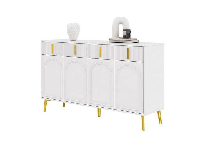 IDEASY Sideboard Minimales Sideboard, Schließfach mit Linienführung, 140x37,8x82 cm, 4 Türen, 4 Schubladen, herausnehmbares Laminat, reichlich Stauraum von OTTO