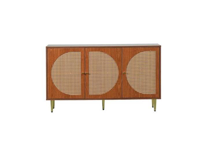 IDEASY Sideboard mit Metallgriffe, Nussbaum 129.8x 40x 76cm, (Esszimmer, Wohnzimmer, Schlafzimmer oder Flur), drei geräumigen Fächern,hochwertigem Rattan von OTTO