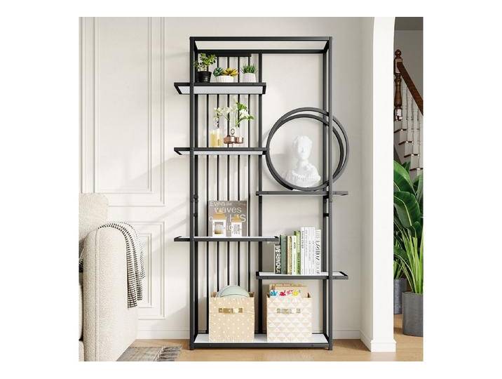 IDEASY Standvitrine Mehrstufiges Stahlrohrregal 100x30x180 cm zweifarbig, schwarz von OTTO