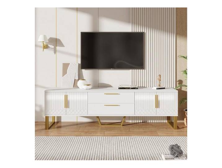 IDEASY TV-Schrank Luxus-Lowboard, Hochglanz, mit eingravierter Textur, 170×40×53,5 cm 4 Türen, 2 Schubladen, Kabelführung, geeignet für TV-Geräte bis zu 65 IDEASY TV-Schrank Luxus-Lowboard, Hochglanz, mit eingravierter Textur, 170×40×53,5 cm 4 Türen, 2 Schubladen, Kabelführung, geeignet für TV-Geräte bis zu 65 von OTTO