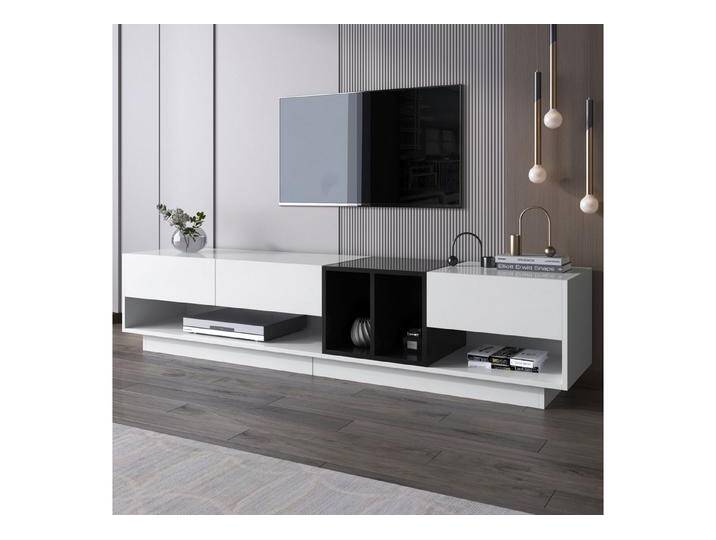 IDEASY TV-Schrank TV-Lowboard Hochglanz Weiß/Schwarz mit Schubladen & Fächern, weiß IDEASY TV-Schrank TV-Lowboard Hochglanz Weiß/Schwarz mit Schubladen & Fächern, weiß von OTTO