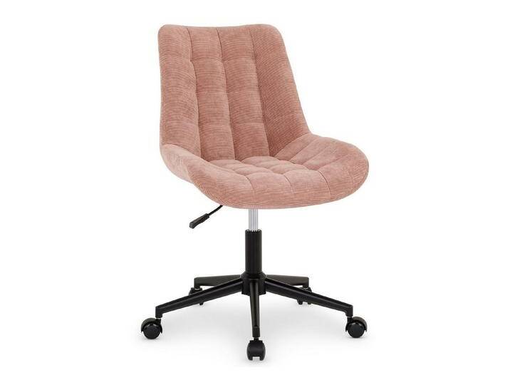 IDIMEX Drehstuhl VASILO, Drehstuhl Bürostuhl mit Stoffbezug 5 Doppelrollen und Metallgestell, rosa, rosa von OTTO