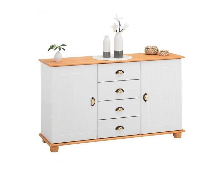 IDIMEX Kommode COLMAR, Sideboard Flur Kommode Sideboard Anrichte Landhausstil Kiefer massiv, braun weiß, Lackiert, weiß/braun von OTTO