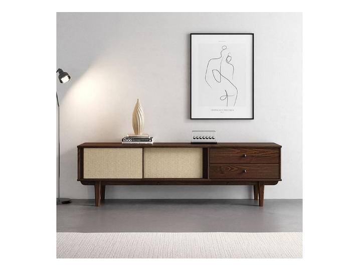 IDIMEX Lowboard SIMNOA, TV Board für 75 mit Rattan Geflecht aus Massivholz Mid Century Stil N, braun, nussbaum IDIMEX Lowboard SIMNOA, TV Board für 75 mit Rattan Geflecht aus Massivholz Mid Century Stil N, braun, nussbaum von OTTO
