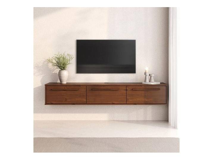 IDIMEX Lowboard TECCA, Hängekonsole mit 3 Klappen Massivholz Mid Century Stil Kastanie farben, braun, Kastanie von OTTO