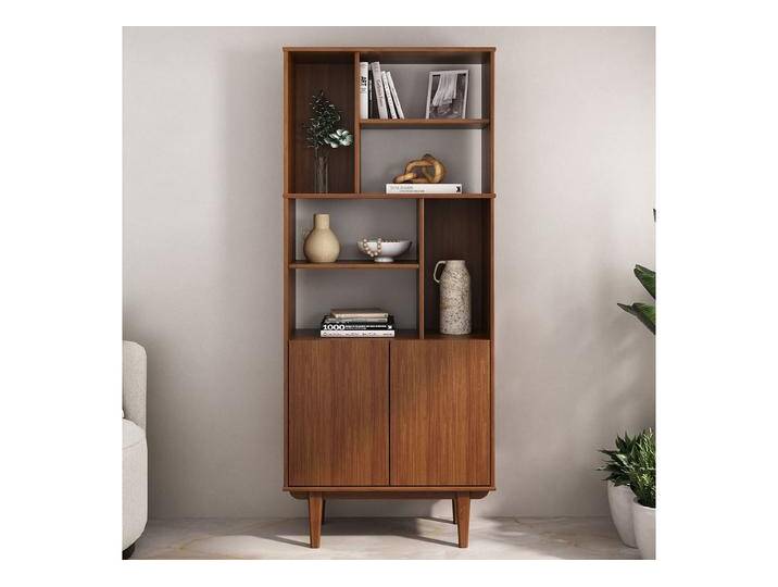 IDIMEX Regal SIMONA, Modernes Holzregal mit Türen & Fächern Design Regal kastanien farben, braun, Kastanie von OTTO