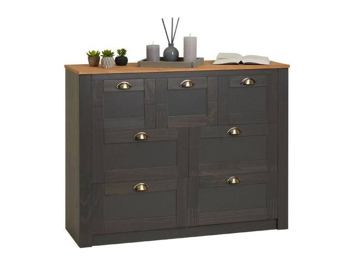 IDIMEX Sideboard BOLTON, Sideboard aus Kiefer mit 7 Schubladen und Muschelgriffen im Landhausst, braun grau, anthrazit/braun IDIMEX Sideboard BOLTON, Sideboard aus Kiefer mit 7 Schubladen und Muschelgriffen im Landhausst, braun grau, anthrazit/braun von OTTO