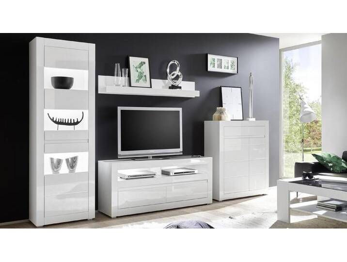 IMV Wohnwand Wohnwand 1 Carat Anbauwand Wohnzimmer weiß Hochglanz, (4-St), weiß von OTTO