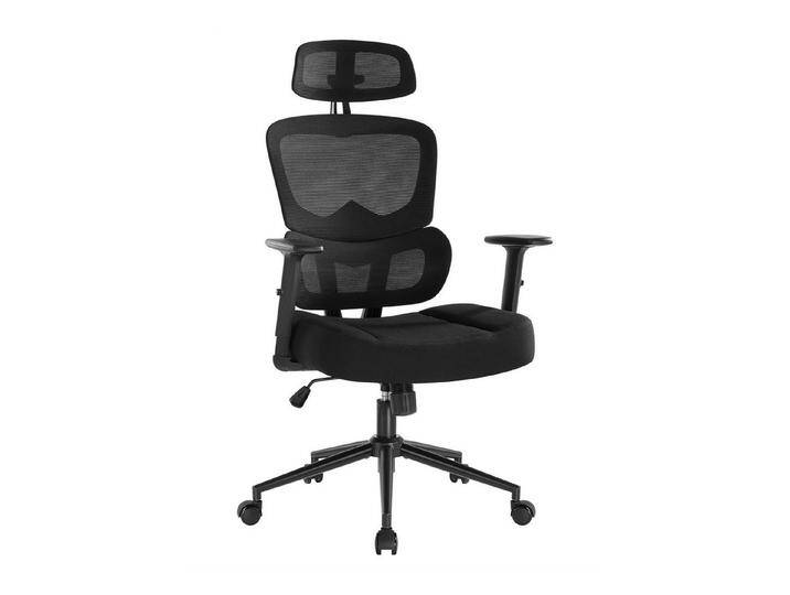 IWMH Bürostuhl Ergonomischer Schreibtischstuhl aus Mesh, Drehstuhl mit Verstellbarer Kopfstütze, Armlehnen, Lendenwirbelstütze, schwarz von OTTO