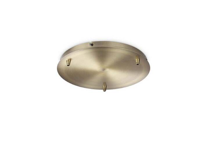 Ideal Lux Lampen-Verteiler Lampen Baldachin rund 3-fach Ø: 30 cm, H: 2,5 cm, Messing, goldfarben, Messing von OTTO