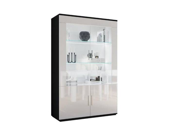 Interdesign24 Glasvitrine Venere (4-Türig, in Schwarz/Weiß Hochglanz) Made in Italy von OTTO