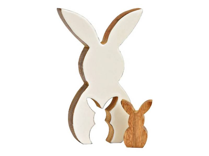 Interdesign24 Osterfigur Hase groß und klein, aus Mangoholz 2er-Set von Interdesign24