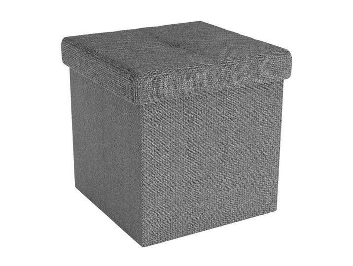 Intirilife Sitzhocker (Sitzwürfel mit Stauraum 38x38x38 cm in FELS GRAU - Fußablage, 1 St), Faltbarer Sitzhocker aus Stoff mit Mulden - Aufbewahrungsbox Fußhocker von OTTO