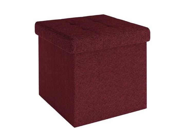 Intirilife Sitzhocker (Sitzwürfel mit Stauraum 38x38x38 cm in KIRSCH ROT - Fußablage, 1 St), Faltbarer Sitzhocker aus Stoff mit Mulden - Aufbewahrungsbox Fußhocker von OTTO