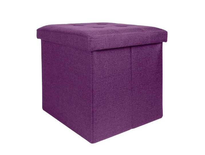 Intirilife Sitzhocker (Sitzwürfel mit Stauraum 38x38x38 cm in NEBEL LILA - Fußablage), Faltbarer Sitzhocker aus Stoff mit Mulden - Aufbewahrungsbox Fußhocker von OTTO