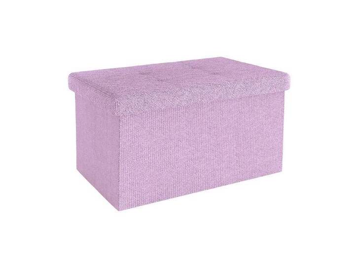 Intirilife Sitzhocker (Sitzwürfel mit Stauraum 49x30x30 cm in LOTUS ROSA - Fußablage, 1 St), Faltbare Sitzbank - aus Stoff mit Mulden - Aufbewahrungsbox Truhe von OTTO