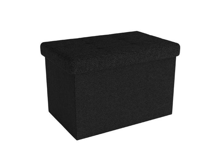 Intirilife Sitzhocker (Sitzwürfel mit Stauraum 49x30x30 cm in PIANO SCHWARZ - Fußablage, 1 St), Faltbare Sitzbank - aus Stoff mit Mulden - Aufbewahrungsbox Truhe von OTTO