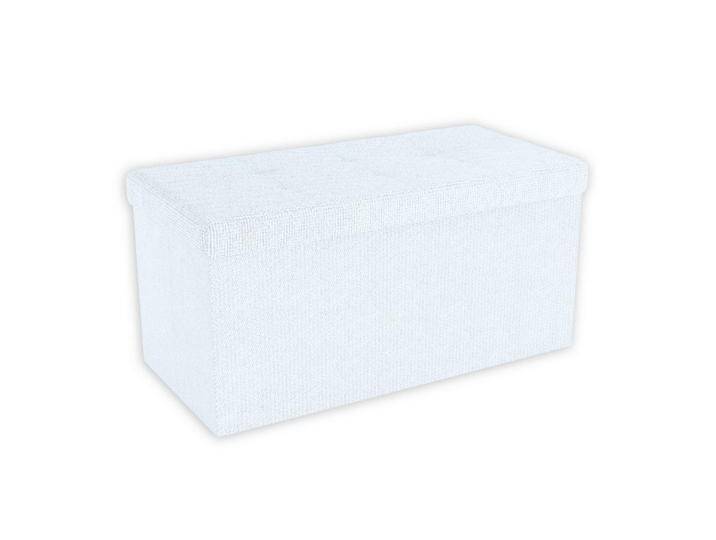 Intirilife Sitzhocker (Sitzwürfel mit Stauraum 76x38x38 cm in SCHNEE WEIß - Fußablage, 1 St), Faltbare Sitzbank mit Mulden Aufbewahrungsbox Sitzhocker Fußhocker von OTTO