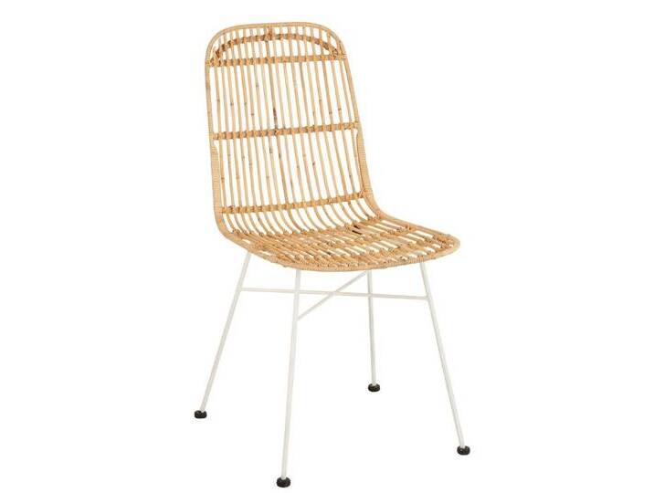 J-line Dekoobjekt 2er Set Stuhl Ema Rattan mit Metallgestell und Beinen in Natur/Weiß - J-line Dekoobjekt 2er Set Stuhl Ema Rattan mit Metallgestell und Beinen in Natur/Weiß - von OTTO