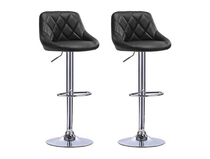 JEOBEST Barhocker (2er Set), Barstuhl mit Fußstütze Höhenverstellbar Kunstleder, 360°Drehbar, schwarz, Schwarz von OTTO