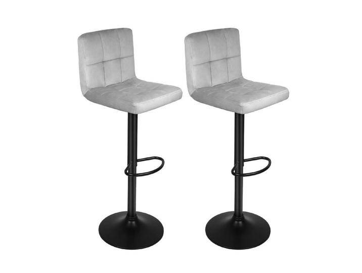 JEOBEST Barhocker Barstühle Bar Hocker aus hochwertigem Samt und Metall (2er Set), Höhenverstellbar, Drehstühle mit Rückenlehne, grau von OTTO