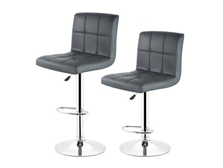 JEOBEST Barhocker Barstuhl Drehstühle Höhenverstellbare Barstühle mit PU-Bezug, 2er Set, grau, Grau von OTTO