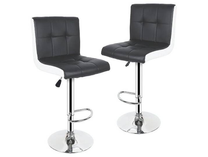JEOBEST Barhocker Barstuhl Drehstühle Höhenverstellbare Barstühle mit PU-Bezug, 2er Set, schwarz, Schwarz von OTTO