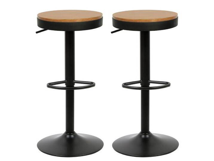 JEOBEST Barhocker Holz Barstuhl Küchenstühle (2er Set), Hockeroberfläche aus Holz, Höhenverstellbar 360° Drehbar, schwarz, Schwarz von OTTO