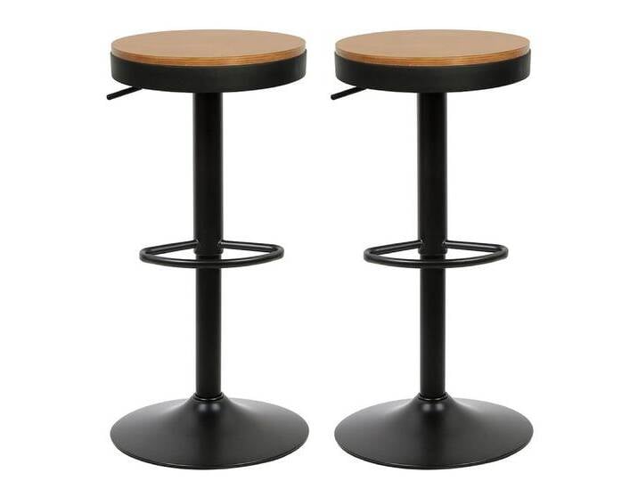 JEOBEST Barhocker Holz Barstuhl Küchenstühle (2er Set), Hockeroberfläche aus Holz, Höhenverstellbar 360° Drehbar, schwarz, Schwarz von OTTO