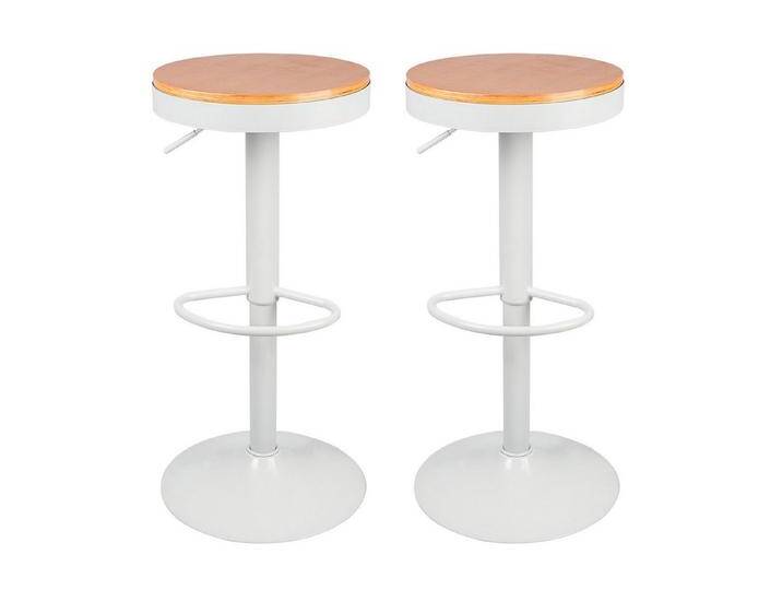 JEOBEST Barhocker Holz Barstuhl Küchenstühle (2er Set), Hockeroberfläche aus Holz, Höhenverstellbar 360° Drehbar, weiß, Weiß von OTTO
