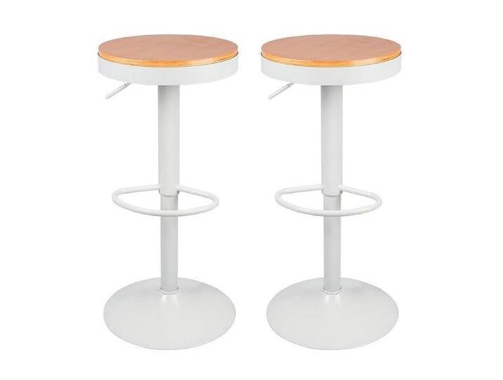 JEOBEST Barhocker Holz Barstuhl Küchenstühle (2er Set), Hockeroberfläche aus Holz, Höhenverstellbar 360° Drehbar, weiß, Weiß von OTTO