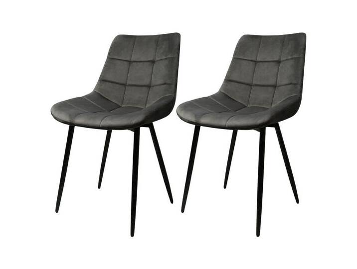 JEOBEST Esszimmerstuhl Stuhl Sitzfläche aus Samt, 2er Set, Küchenstuhl Polsterstuhl Stühle Esszimmer, Metallbeine, grau, Dunkelgrau von OTTO