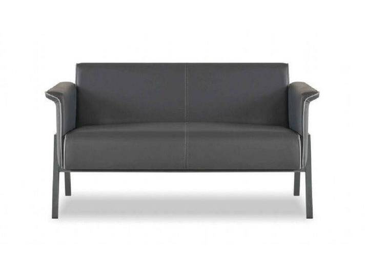 JVmoebel 2-Sitzer Dunkelgrauer 2-Sitzer Arbeitszimmer Moderner Leder Zweisitzer Edle, 1 Teile, Made in Europa, grau schwarz von OTTO