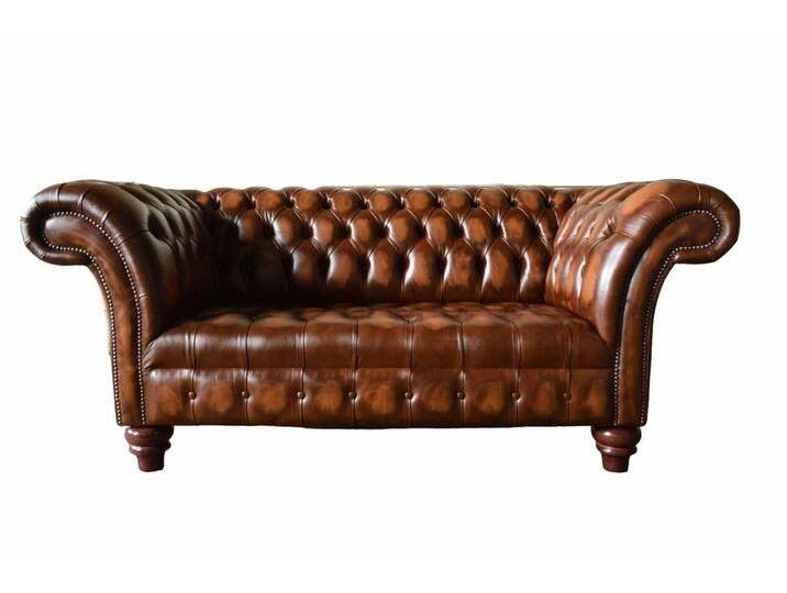 JVmoebel 2-Sitzer Luxuriöses Chesterfield Sofa Zweisitzer Leder Couch 2-Sitzer, Made in Europa, braun von OTTO
