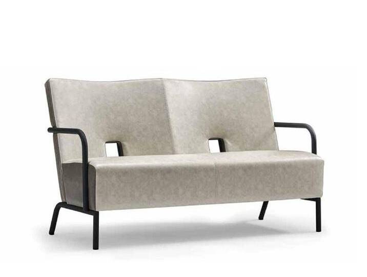 JVmoebel 2-Sitzer Modernes Design Zweisitzer 2-Sitzer Sofa Leder gepolstert Wohnzimmer, 1 Teile, Made in Europa, grau von OTTO