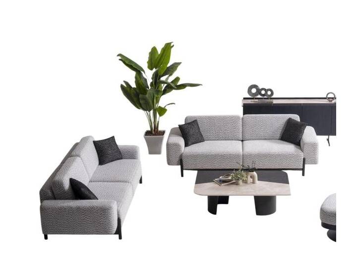 JVmoebel 3-Sitzer Elegantes graues Wohnzimmer Set aus Textil und Holz, 3 Teile, Made in Europe, grau JVmoebel 3-Sitzer Elegantes graues Wohnzimmer Set aus Textil und Holz, 3 Teile, Made in Europe, grau von OTTO