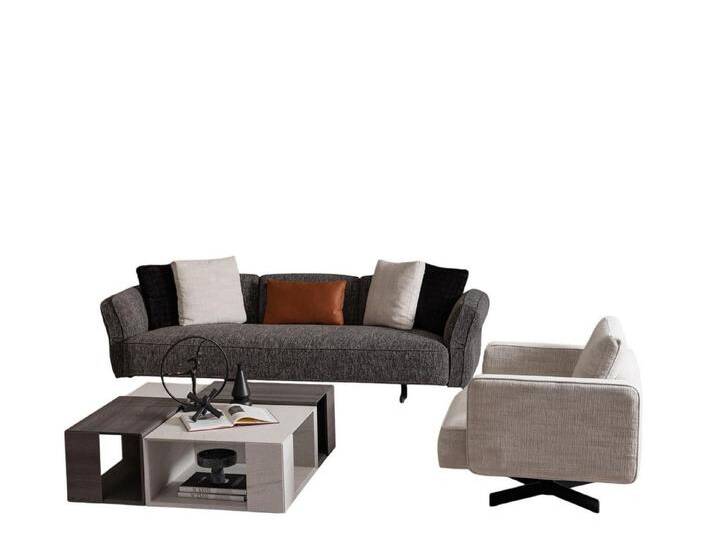 JVmoebel 4-Sitzer Modernes Wohnzimmer Set aus Textil in Beige und Grau, 2 Teile, Made in Europe, grau JVmoebel 4-Sitzer Modernes Wohnzimmer Set aus Textil in Beige und Grau, 2 Teile, Made in Europe, grau von OTTO