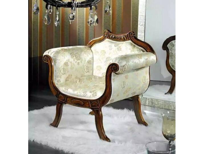 JVmoebel Armlehnstuhl Designer Sessel im klassischen Luxus-Stil – Eleganter Einzelsitz (1 St), Made in Italuy, braun weiß von OTTO
