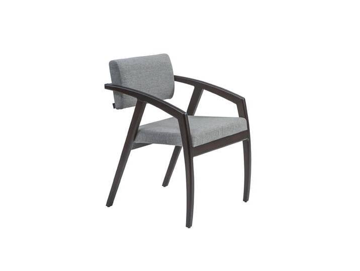 JVmoebel Armlehnstuhl Luxuriöser Esszimmerstuhl aus Holz mit gepolsterten Armlehnen (1 St), Made in Europa, grau von OTTO