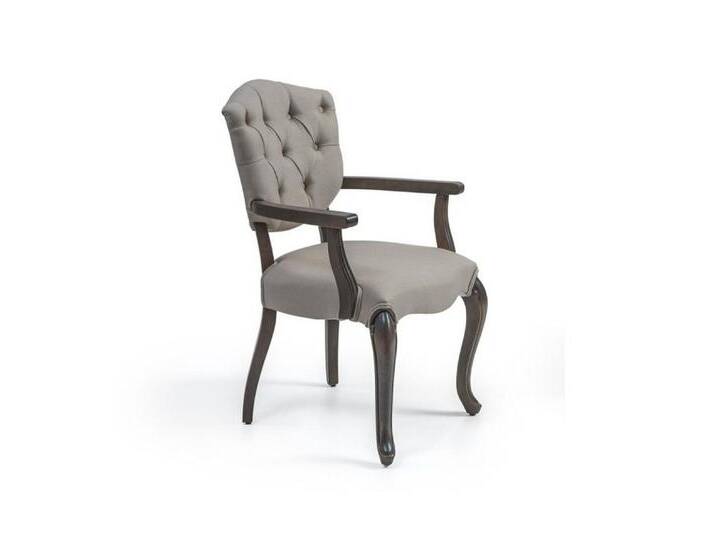 JVmoebel Armlehnstuhl Moderner Polsterstuhl im Chesterfield-Design für Esszimmer aus Holz (1 St), Made in Europa, grau von OTTO