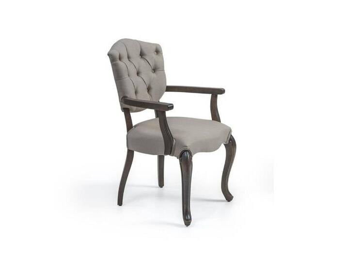 JVmoebel Armlehnstuhl Moderner Polsterstuhl im Chesterfield-Design für Esszimmer aus Holz (1 St), Made in Europa, grau von OTTO