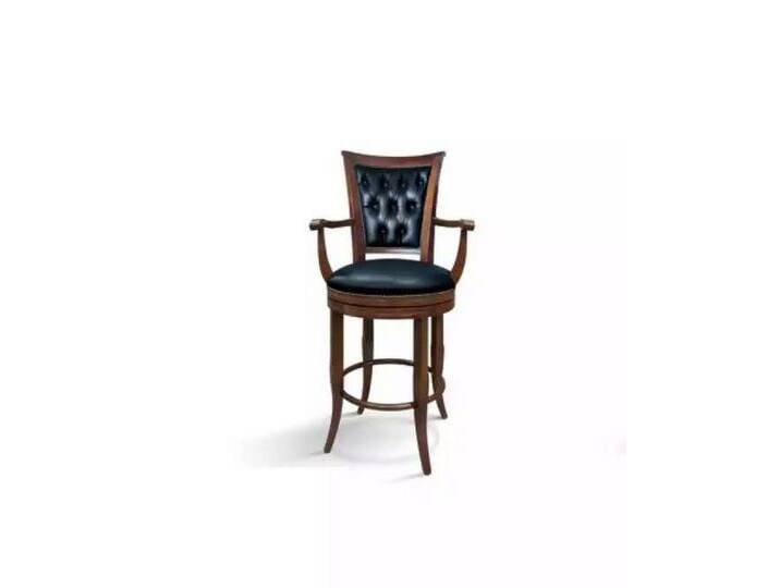 JVmoebel Barhocker Klassischer Chesterfield Barstuhl aus Kunstleder Polsterung (1 St., Barhocker), Made in Europa, schwarz von OTTO