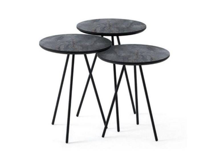 JVmoebel Beistelltisch Wohnzimmertische Set 3x Beistelltische Serviertische Dekotische (3-St., 3x Beistelltische), Made in Europa, grau von OTTO