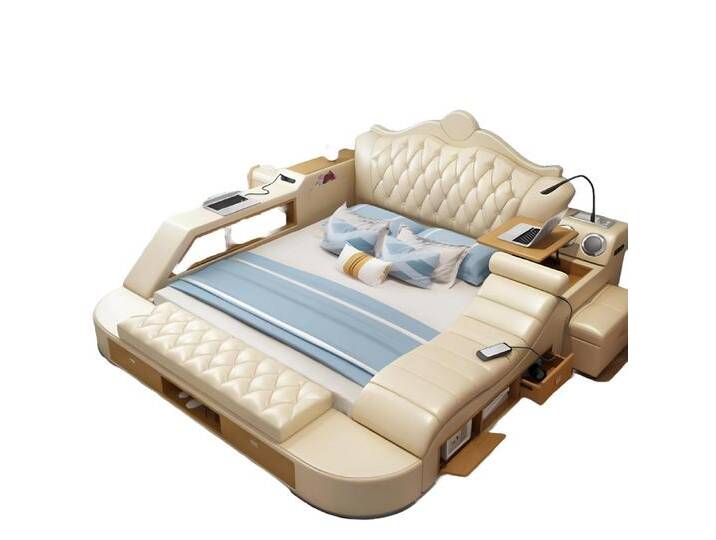 JVmoebel Bett, Doppel Luxus Design Bett Polster Betten 180x200 Multifunktion, beige, Champagner von OTTO